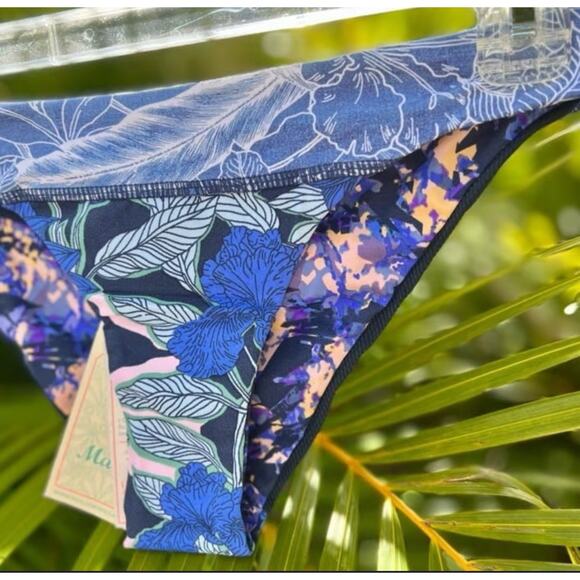 New Rare Maaji Women Sz Medium Forest Gorgona Reversible Bikini Bottom Swimwear - Picture 2 of 6